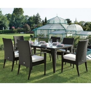 Set Tavolo da Pranzo Twist in wicker KING