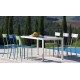 Set tavolo Quatris 160x80 e sedie Amalfi in ferro Vermobil
